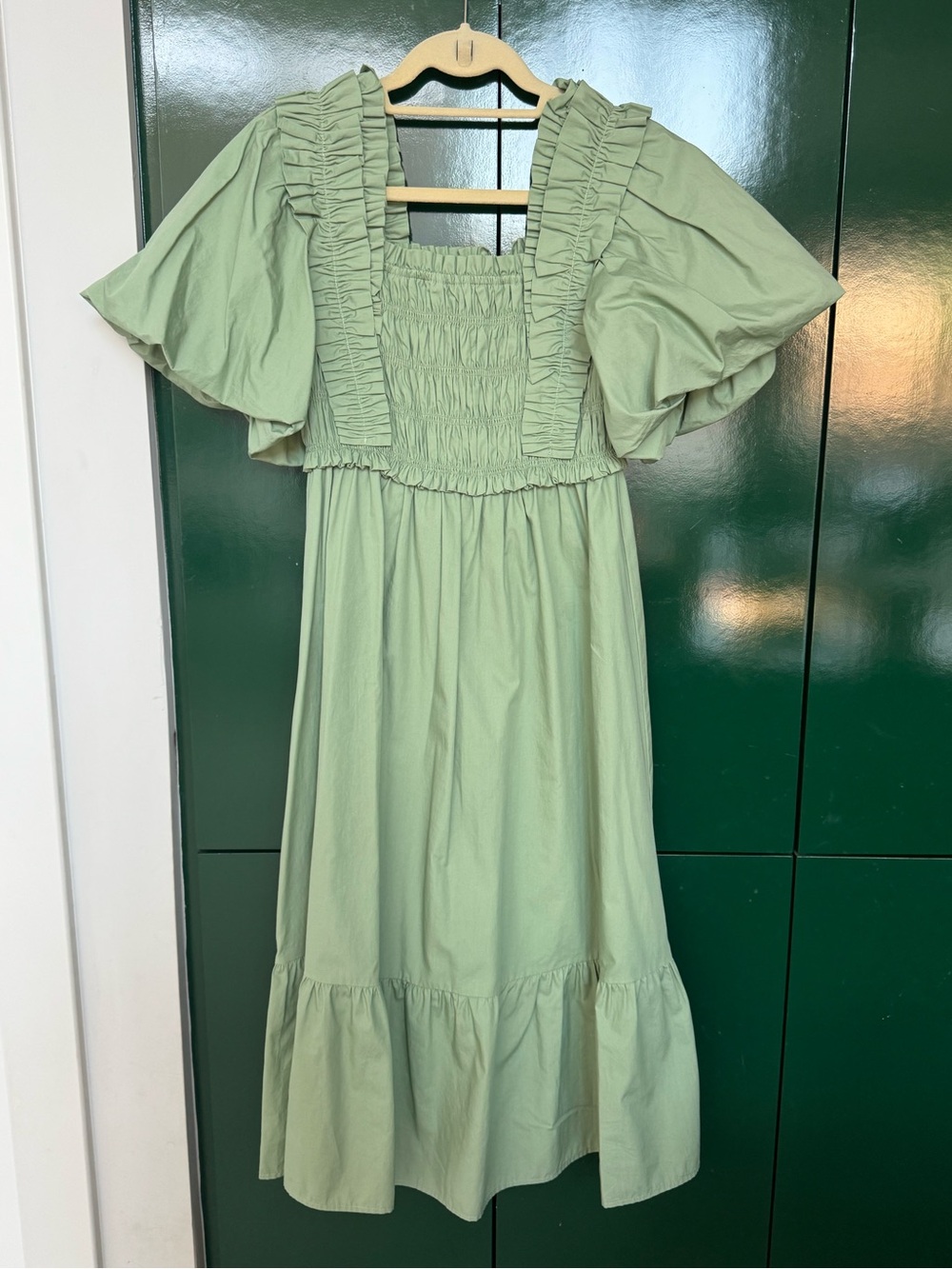 English Factory Sage Green Smocked Ruffle Dress for Girls